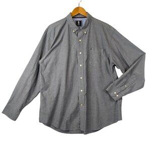 IZOD Button Down Shirt Mens XL Blue‎ Front Pocket Long Sleeve Classic